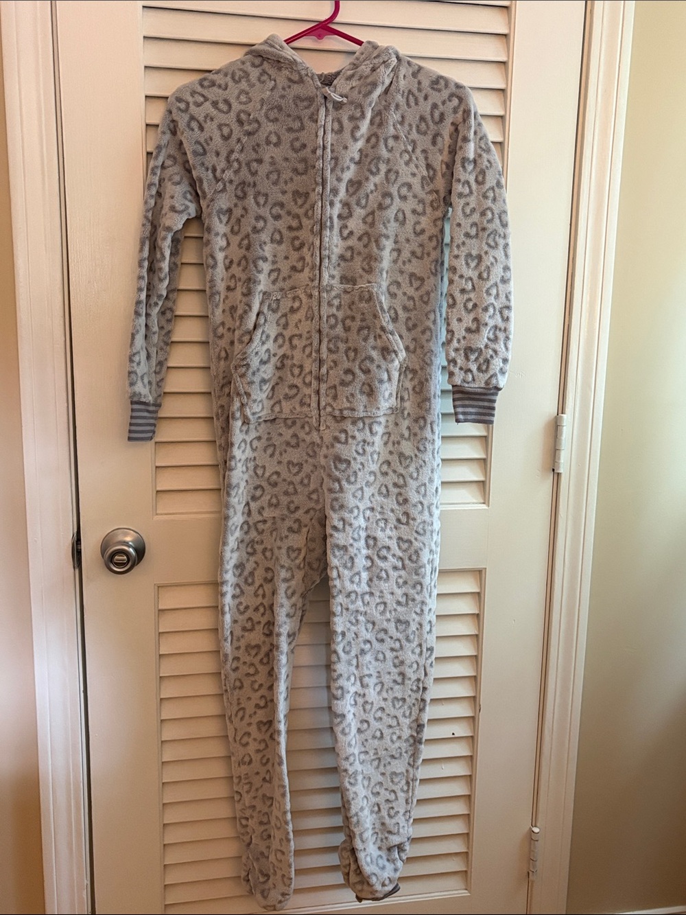 More Than Magic Gray Leopard Print Fleece Kids One-Piece
